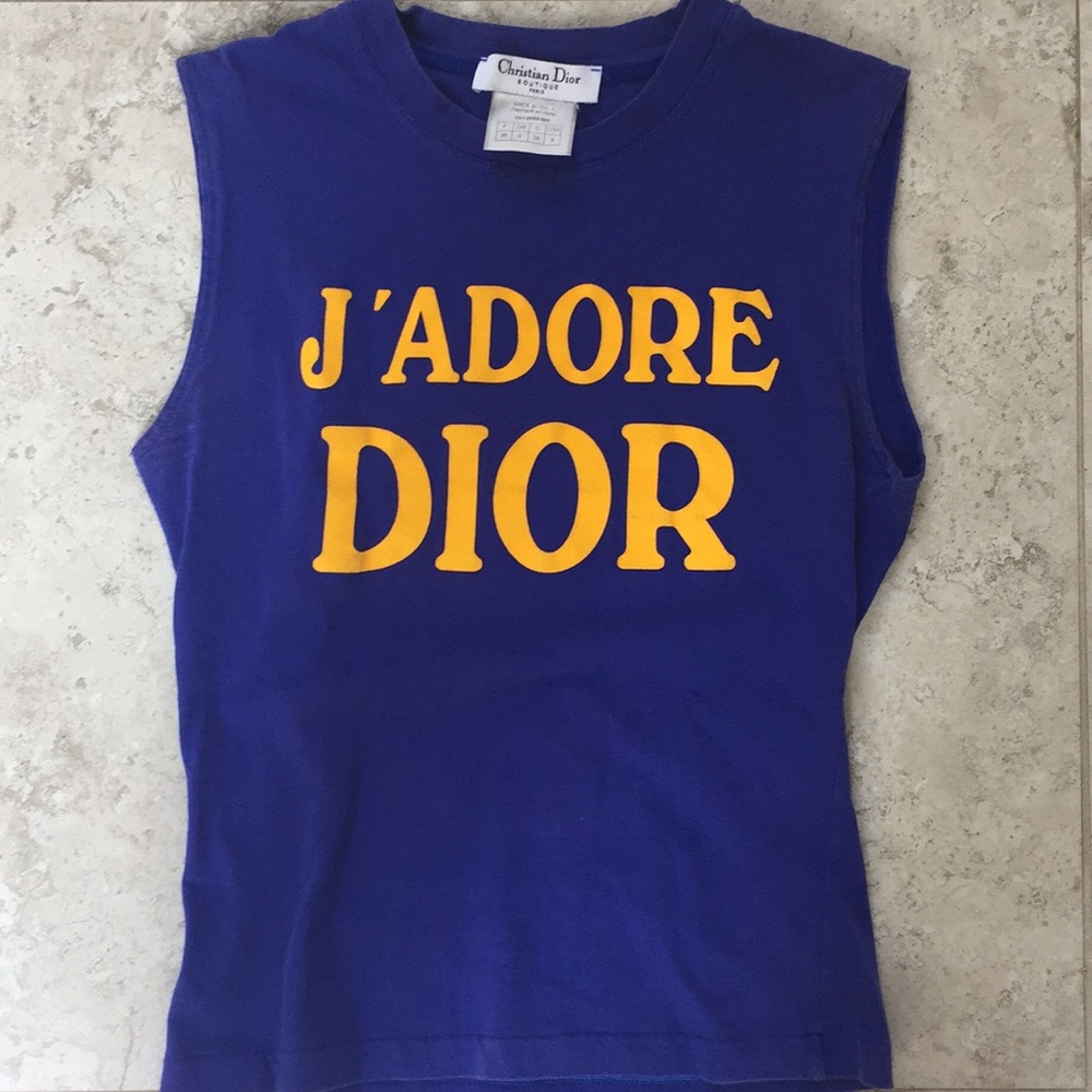 **Authentic Vintage  Dior, J’ADORE DIOR blue tank